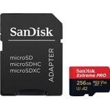 SanDisk Extreme PRO 256 GB MicroSDXC UHS‐I‐Kaart Met SD-Adapter (A2 App Performance, 2 Jaar RescuePRO Deluxe Software, Leessnelheden Tot 200 MB/s, Class 10, UHS-I, U3, V30, 30 Jaar Garantie) Zwart
