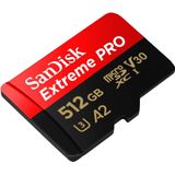 SanDisk Extreme PRO 512 GB MicroSDXC UHS‐I‐Kaart Met SD-Adapter (A2 App Performance, 2 Jaar RescuePRO Deluxe Software, Leessnelheden Tot 200 MB/s, Class 10, UHS-I, U3, V30, 30 Jaar Garantie) Zwart