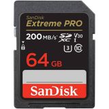 SanDisk Extreme PRO SDXC UHS-I Speicherkarte 64 GB (V30, Übertragungsgeschwindigkeit 200 MB/s, U3, 4K UHD Videos, SanDisk QuickFlow-Technologie, temperaturbeständig)