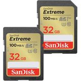 SanDisk Extreme 32GB SDHC Memory Card 2 pack 10