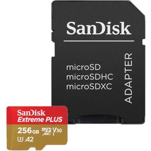 SanDisk Geheugenkaart Extreme Plus MicroSDXC 256GB met SD Adapter