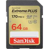 SanDisk Extreme PLUS SDXC - 64 GB - UHS-Class 3 - Schokbestendig