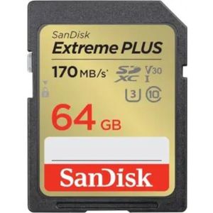 SanDisk Extreme PLUS SDXC - 64 GB - UHS-Class 3 - Schokbestendig