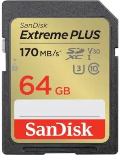 SanDisk Extreme PLUS SDXC - 64 GB - UHS-Class 3 - Schokbestendig