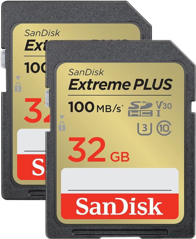 SanDisk - Extreme Plus - Geheugenkaart - Goud - Zwart - 32GB - SDHC - U3 - UHS-I