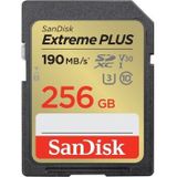 SANDISK - CARDS EXTREME PLUS 256GB SDHC GEHEUGENKAART 190MB/S 130MB/S UHS-I KLASSE