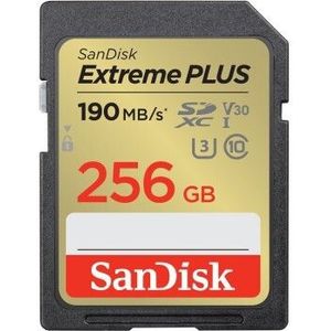 SANDISK - CARDS EXTREME PLUS 256GB SDHC GEHEUGENKAART 190MB/S 130MB/S UHS-I KLASSE
