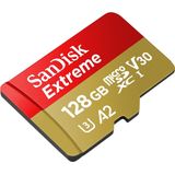 SanDisk - Extreme MicroSD-Kaart - Rood/Goud - 128 GB - Met Adapter