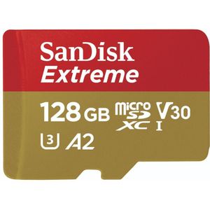 Geheugenkaart SANDISK EXTREME microSDXC 128 GB 190/90 MB/s UHS-I U3 ActionCam (SDSQXAA-128G-GN6AA)