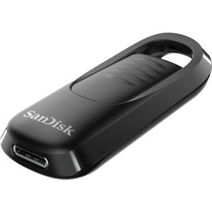 SanDisk 64 GB Ultra Slider USB 3.2 Gen 1 stick met intrekbare aansluiting, tot 300 MB/s - zwart
