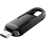 SanDisk USB 3.2 Gen 1 Ultra Slider type C stick met intrekbare aansluiting, tot 400 MB/s, zwart 128 GB