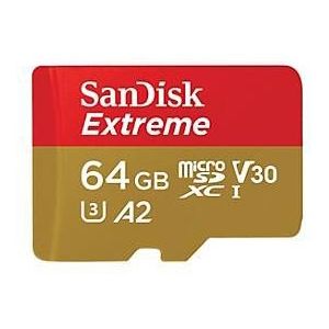 SanDisk Extreme microSD-kaart 64 GB Class 10, UHS-I, v30 Video Speed Class Schokbestendig, Waterdicht