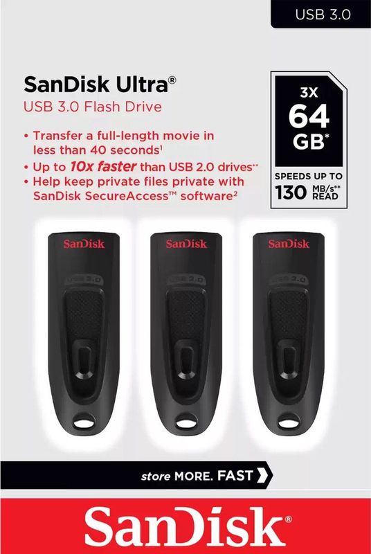 Ultra 64GB USB Flash Drive 130MB/ 3
