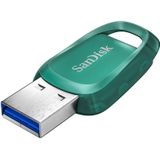 SanDisk Ultra Eco USB 3.2 Flashdrive 64 GB (RescuePRO Deluxe, Snelheden Tot 100 MB/s, Gemaakt Met Meer Dan 70% Gerecycled Plastic, Sleutelhangerring)