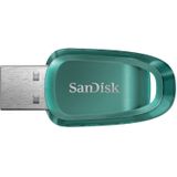 SanDisk Ultra Eco USB 3.2 Flashdrive 128 GB (RescuePRO Deluxe, Snelheden Tot 100 MB/s, Gemaakt Met Meer Dan 70% Gerecycled Plastic, Sleutelhangerring)