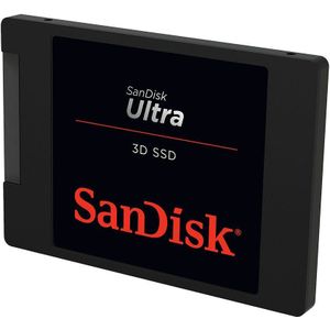SanDisk Ultra 3D SSD 500 GB (Leessnelheid Tot 560 MB/s, Schrijfsnelheid Tot 510 MB/s, 3D NAND Technologie, NCache 2.0-Technologie) Zwart