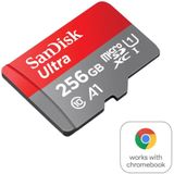 SanDisk 256GB Ultra MicroSDXC Voor Chromebook UHS-I-Kaart + SD-Adapter (Voor Smartphones En Tablets, A1, Class 10, U1, Full HD Video's, Tot 150 MB/s Leessnelheid)