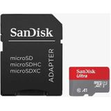 SanDisk 128 GB Ultra microSDXC UHS-I kaart + SD-adapter, tot 140 MB/s, klasse 10, U1, A1 goedgekeurd