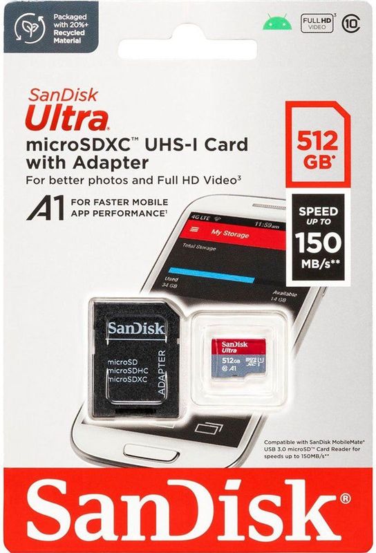 SanDisk Ultra MicroSDXC - 512GB - 150mb/s