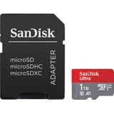 SanDisk Ultra Android MicroSDXC UHS-I-Kaart 1 TB + SD-Adapter (Voor Smartphones En Tablets, A1, Class 10, U1, Full HD Video's, Tot 150 MB/s Leessnelheid)