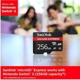 SanDisk - MicroSDXC Express - 256GB - Nintendo Switch 2 Compatible - Hoogste Snelheden
