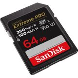 SanDisk Extreme Pro 64GB V60 UHS-II SD Kaart 280/100MB/s