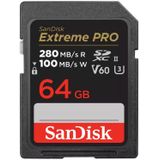 SanDisk Pro SD-Kaart - 64GB - V60 UHS-II - 280/100MB/s