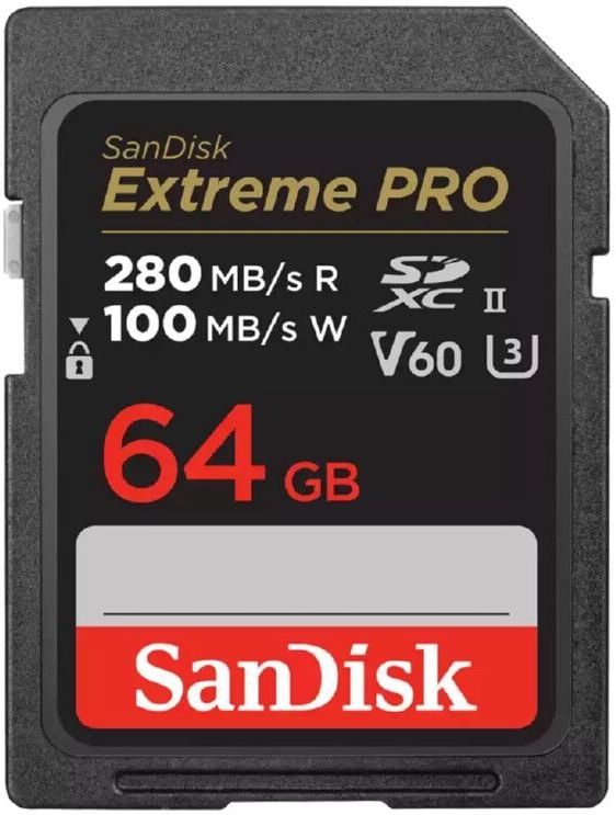 SanDisk Pro SD-Kaart - 64GB - V60 UHS-II - 280/100MB/s
