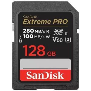 SanDisk Pro SD-Kaart 128GB - V60 UHS-II - 280/100MB