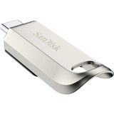 SanDisk Ultra luxe 128 GB Type C USB-stick, USB 3.2 Gen 1 prestaties met hoogwaardig metalen design, tot 400 MB/s, zilver