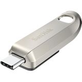 SanDisk Ultra luxe 256 GB USB type C stick, USB 3.2 Gen 1 prestaties met high-end metalen design, tot 400 MB/s, zilver