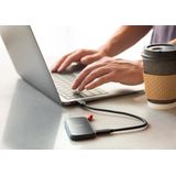 SanDisk Portable SSD 1 TB (externe Festplatte mit SSD Technologie 2,5 Zoll, 800 MB/s Übertragungsraten, robustes Laufwerk, robuste Befestigungsschlaufe aus strapazierfähigem Gummi) grau