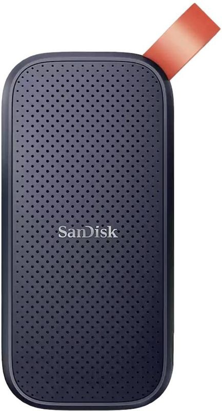 SanDisk Portable SSD 1 TB (externe Festplatte mit SSD Technologie 2,5 Zoll, 800 MB/s Übertragungsraten, robustes Laufwerk, robuste Befestigungsschlaufe aus strapazierfähigem Gummi) grau