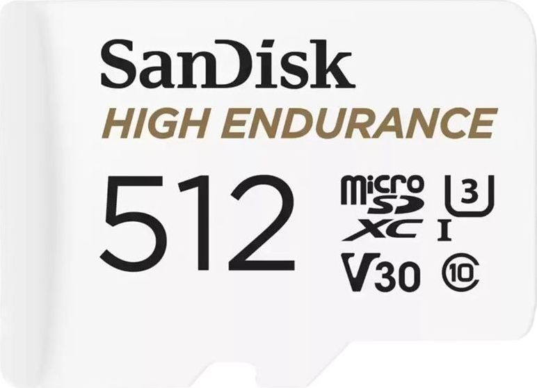 SanDisk - High Endurance MicroSD-Kaart - 512 GB - Temperatuurbestendig - Waterbestendig - Schokbestendig