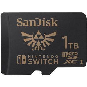 SanDisk MicroSDXC-Kaart Voor Nintendo Switch Zelda Edition 1 TB (U3; Class 10; Leessnelheden Tot 100 MB/s, Van Meerdere Games)