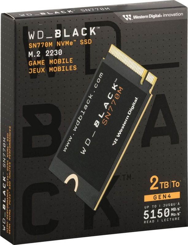 WD - SN770M - SSD - Zwart - M.2 2230 - 2000 GB