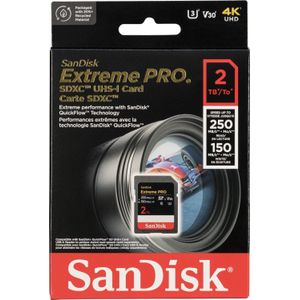 SanDisk - Extreme PRO - SDXC UHS-I Kaart - 2TB - Leessnelheden tot 250 MB/s