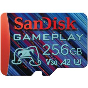 SanDisk GamePlay microSD-kaart voor mobiele/handheld gaming 256 GB (leessnelheden tot 190 MB/s, A2, V30, U3)