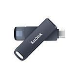 SanDisk Phone Drive, Flash-Laufwerk 2-in-1, iPhone Speicher 256GB (Für iPhone, iPad, PC & Mac, Automatisches Backup, Lightning und USB Type-C Anschluss, Passortschutz, Verschlüsselung) Metallic Sky