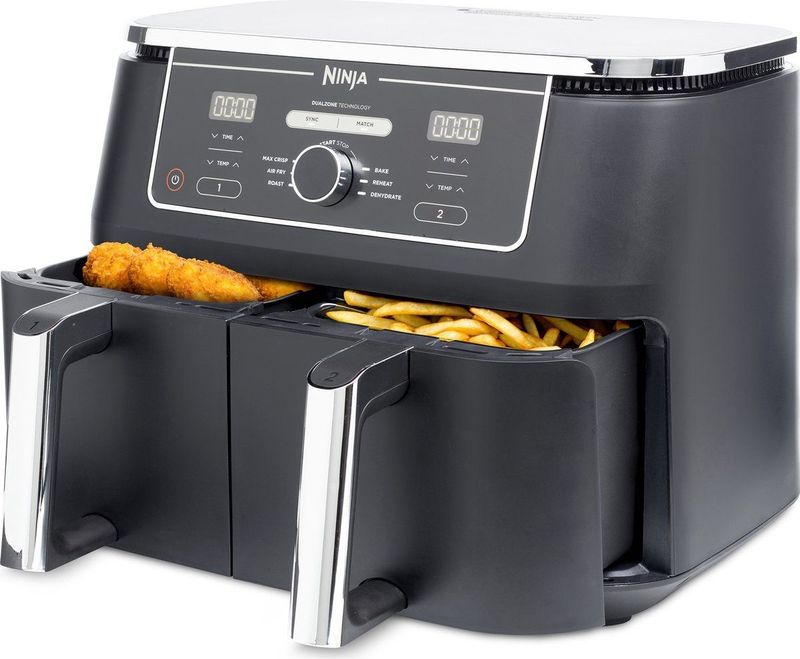 Ninja Foodi AF400EU Dubbele Airfryer XXL - Twee Kookvakken - 9.5 Liter - 2470 Watt - Dual Zone Technologie