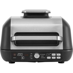 Ninja Foodi MAX AG551EU Binnengrill & luchtfriteuse met digitale kooksensor 5,7 l, frituren met lucht, grill, grillen, bakken en meer, vaatwasmachinebestendige onderdelen, in grijs en zilver