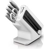 Messenblok - NINJA FOODI - StaySharp K62006EUWH - Met slijper - Messenset - 6 geslepen stuks - Wit