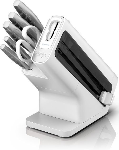 Messenblok - NINJA FOODI - StaySharp K62006EUWH - Met slijper - Messenset - 6 geslepen stuks - Wit