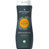 Attitude Super Leaves Sport Ginseng & Grape Seed Oil Douchegel en Shampoo 2in1 473 ml