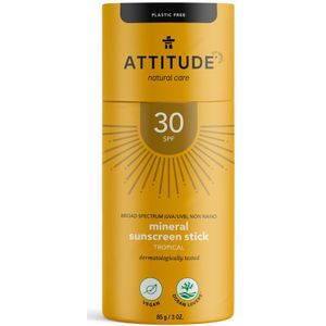Attitude Sun Care Mineral Sunscreen Stick Tropical Zonbescherming 85 g
