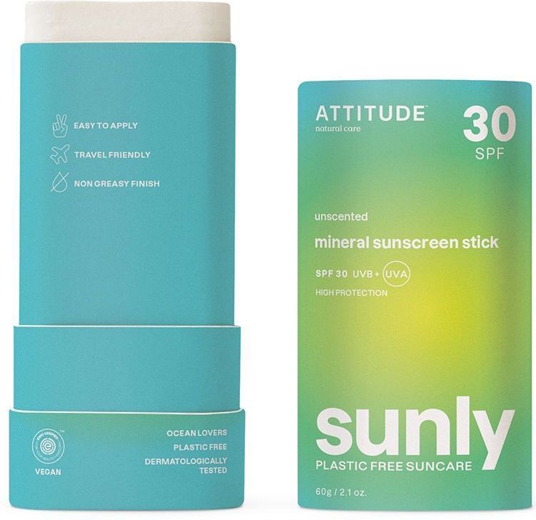 Attitude - Sunly Unscented - Zonnebrandcrème in Stick - SPF 30 - 60 g