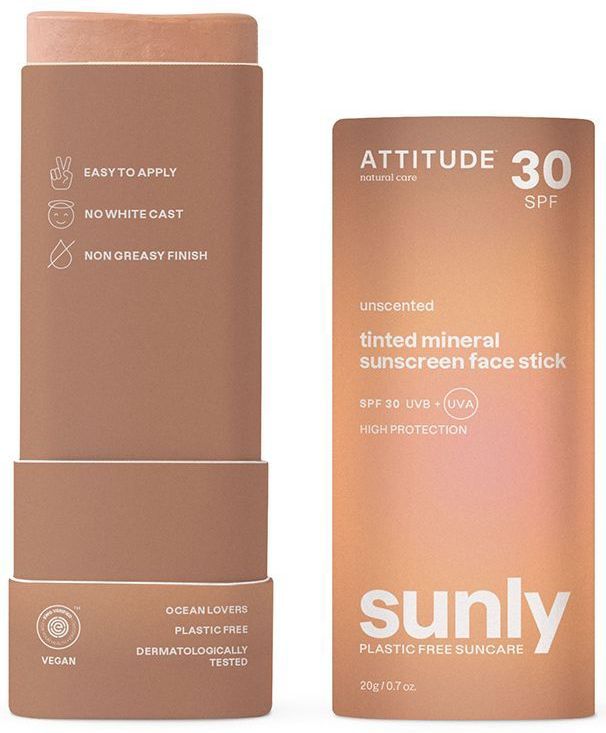 Attitude - Sunly - Gezichtszonnebrandstick - Getint - SPF30