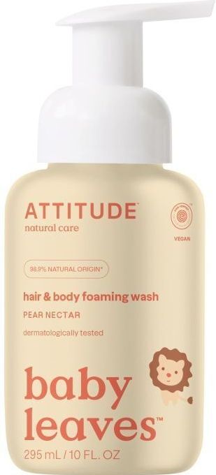 Attitude - Baby Leaves - 2-in-1 Haar en Lichaam Foaming Wash - Pear Nectar - 295 ml