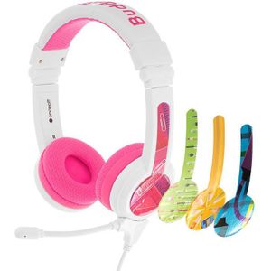 onanoff BuddyPhones® On Ear headset Kinderen Kabel Pink Volumebegrenzing, Vouwbaar, Headset, Bestand tegen zweet