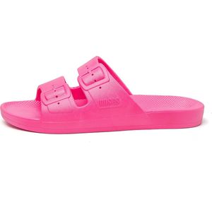 Freedom Moses Slippers Slides - Vegan - Happy - Fuchsia